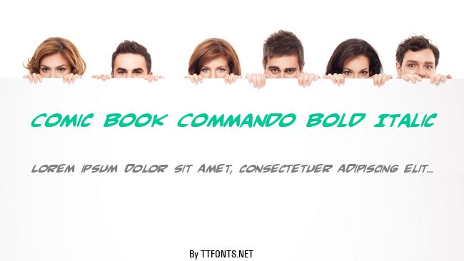 Comic Book Commando Bold Italic example